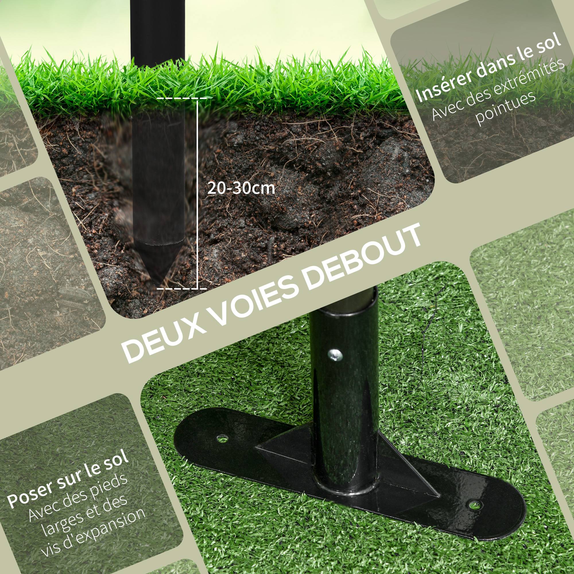 Panneau clotûre de jardin brise vue en métal extérieur avec pieds ou piquets à planter, modulaire, 93L x 22l x 150H cm - Image 7