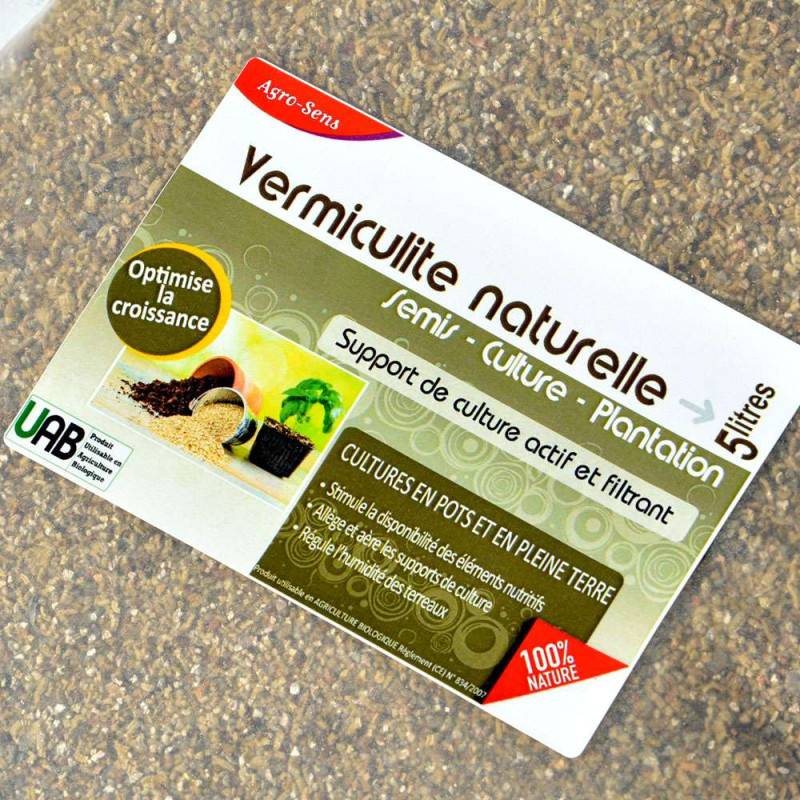 Vermiculite minérale naturelle pour semis cultures plantations - Sac 5 litres - Image 2
