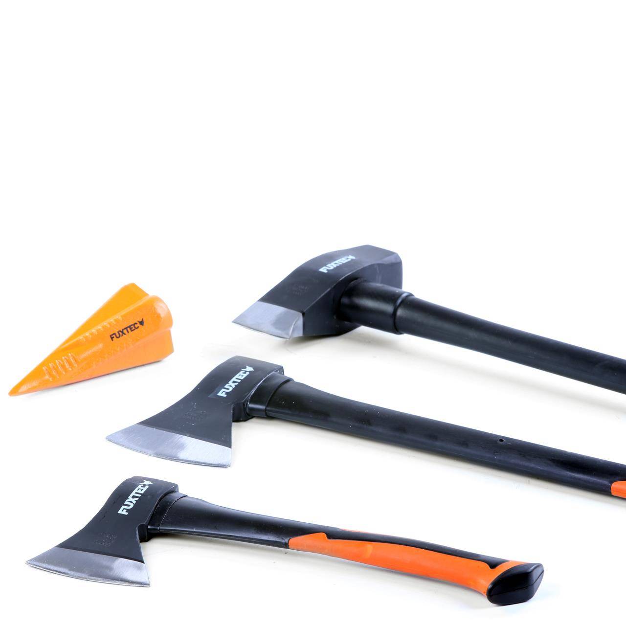 FUXTEC - Hachettes bois acier forgé - FUXTEC FX-AX4 - Set hachette 36cm + hache 69cm + hache de fendage 91cm + coin fendeur acier 1,8kg - Image 3
