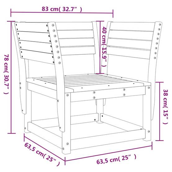 ComfortXL - Fauteuil de Salon de Jardin en Douglas Massif Robuste pour un Mobilier d'Extérieur Durable et Modulable Non Traité – ComfortXL Outdoor Living - Image 8