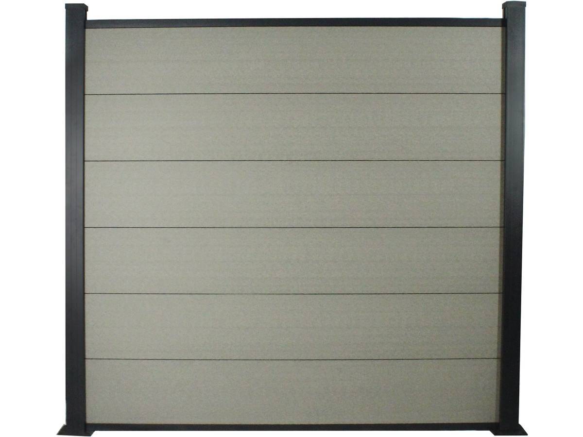Habitat Et Jardin - Kit Clôture 1.6 X 1.6 M Composite Et Aluminium + Profilés De Finitions - Kit De Fixation Offert - Gris -habitat Et Jardin - Image 1