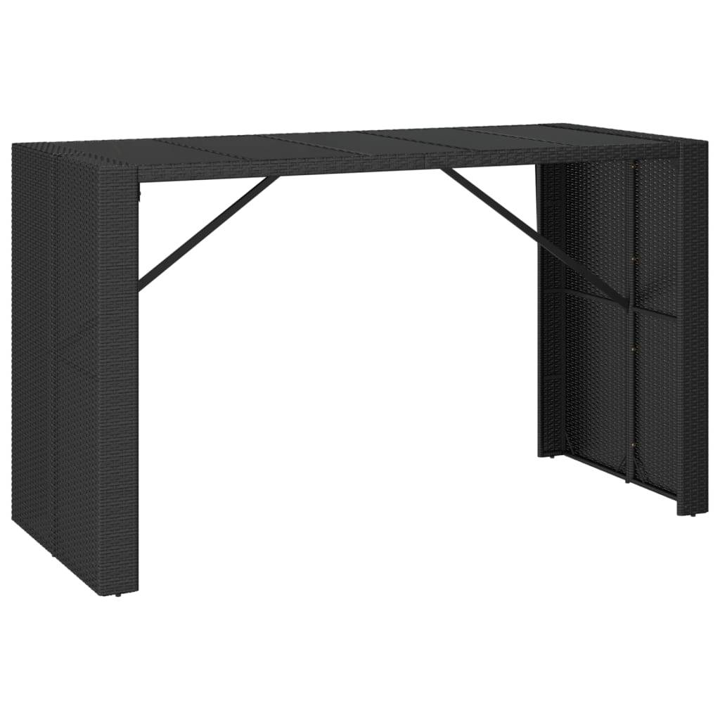 Helloshop26 - Ensemble de bar de jardin 9 pièces avec coussins noir poly rotin - Image 4