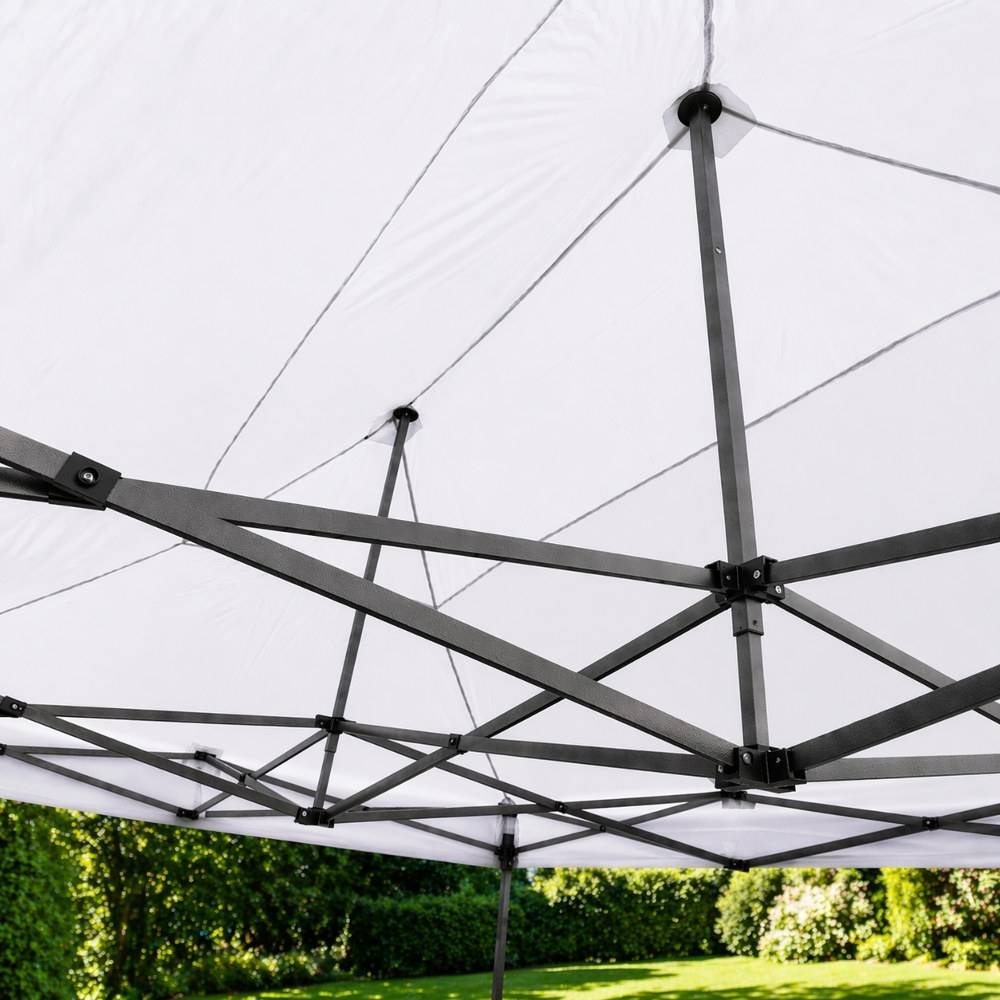 Terre Jardin - Tonnelle pliante pro 3 x 4,5 m Blanc et Gris - TERRE JARDIN - Image 3