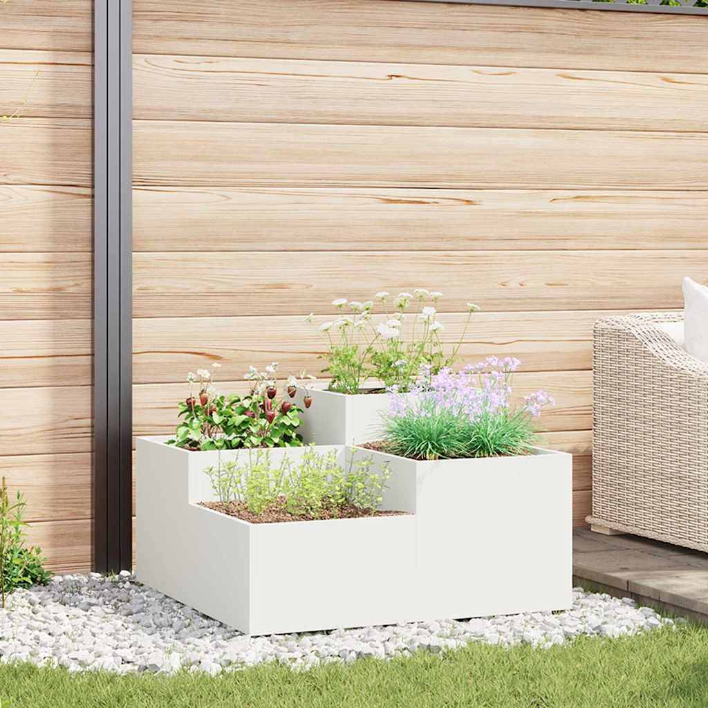 Maison Chic - Cache-pot, Pot De Fleurs Blanc 80 x 80 x 48 cm Acier g390 - Image 2