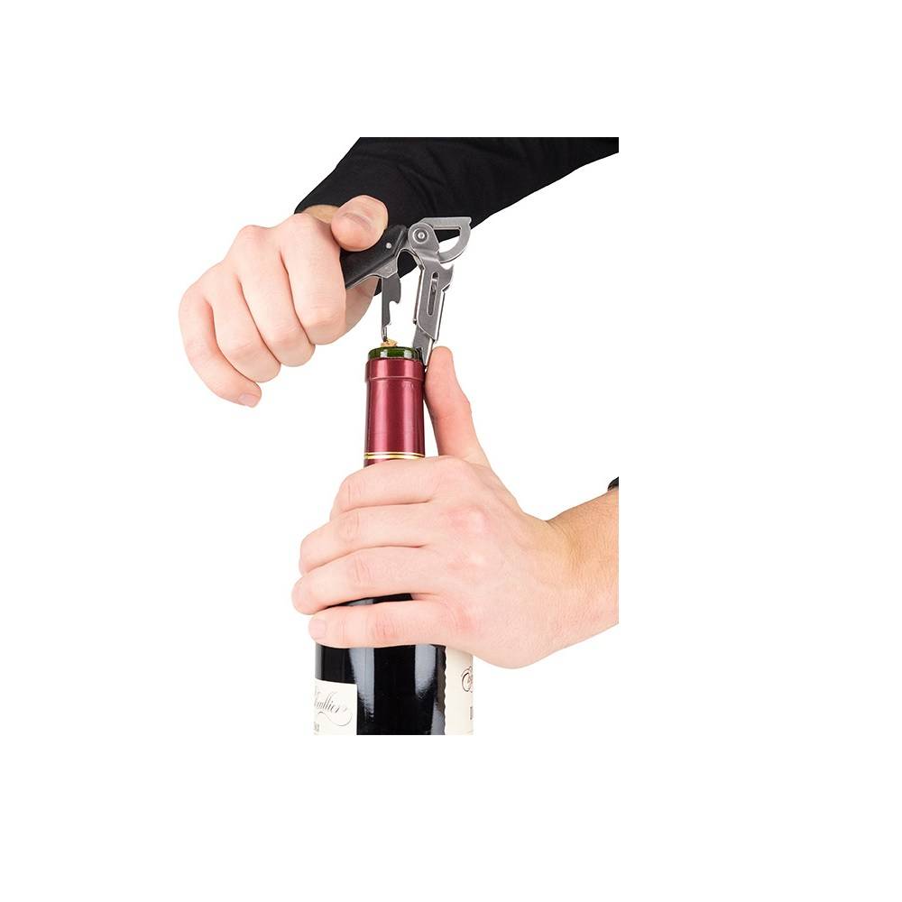 Tire-bouchon sommelier avec coupe-capsule et décapsuleur Clavelin - Image 5