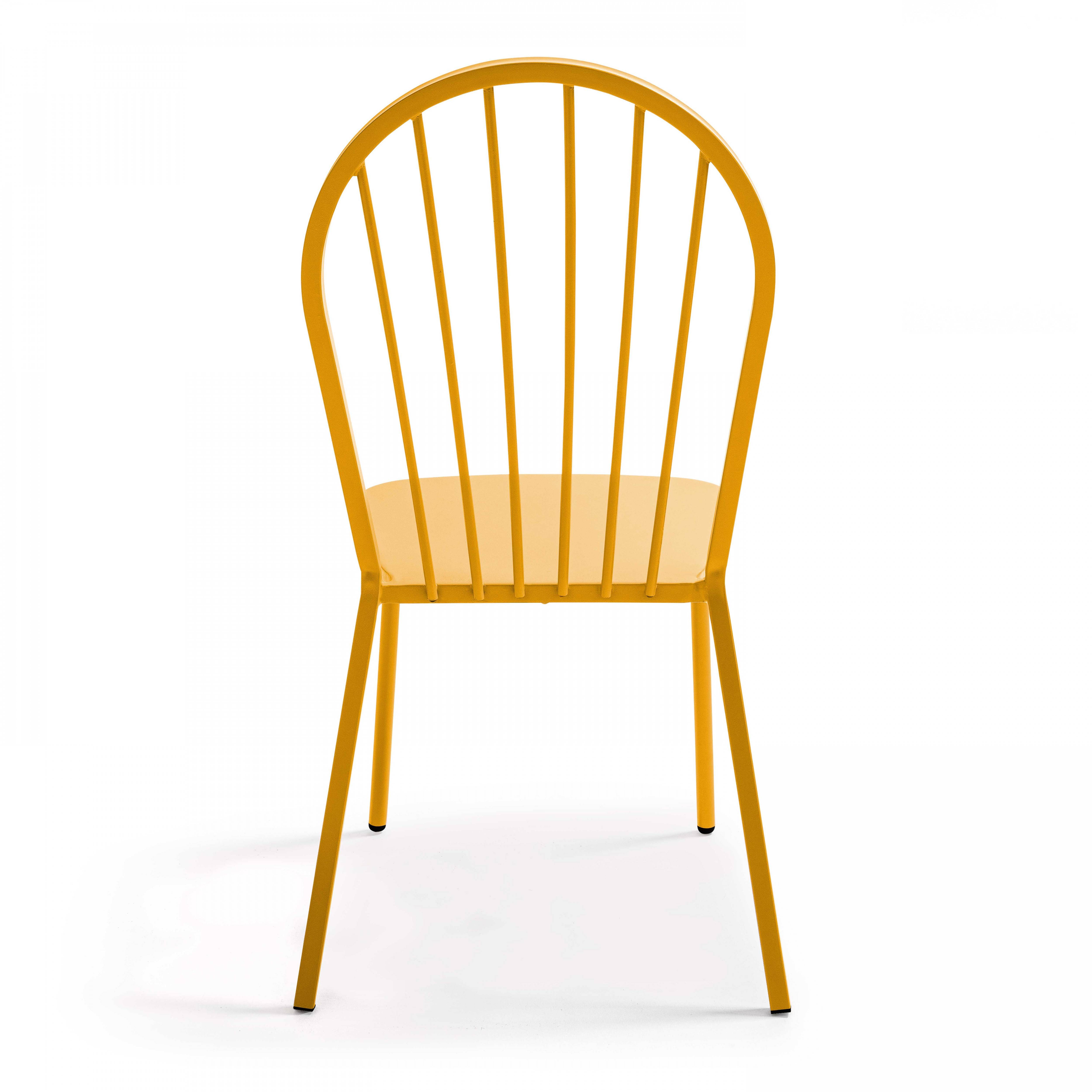 Oviala - Chaise bistrot en métal jaune Honfleur - Oviala - Image 3