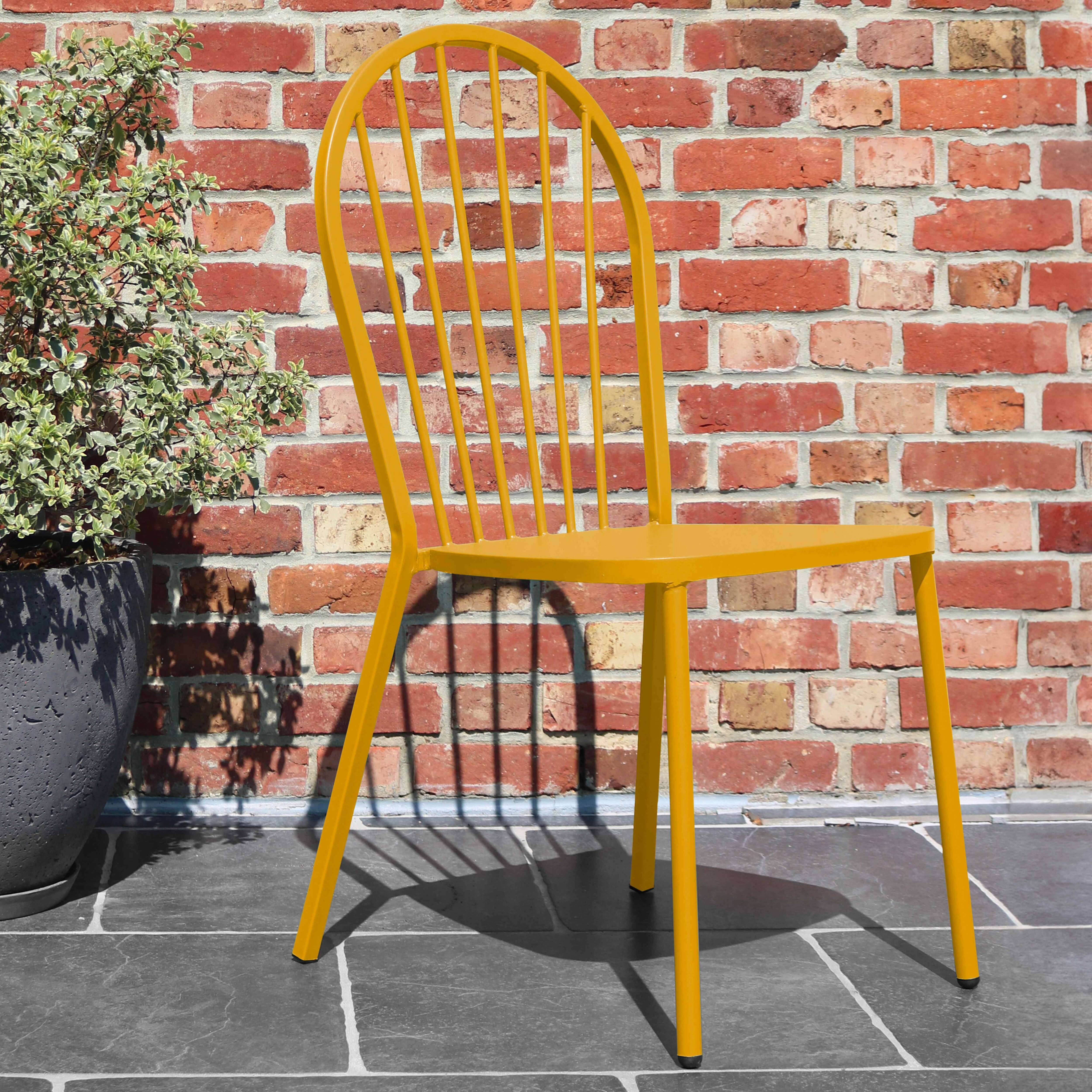 Oviala - Chaise bistrot en métal jaune Honfleur - Oviala - Image 5