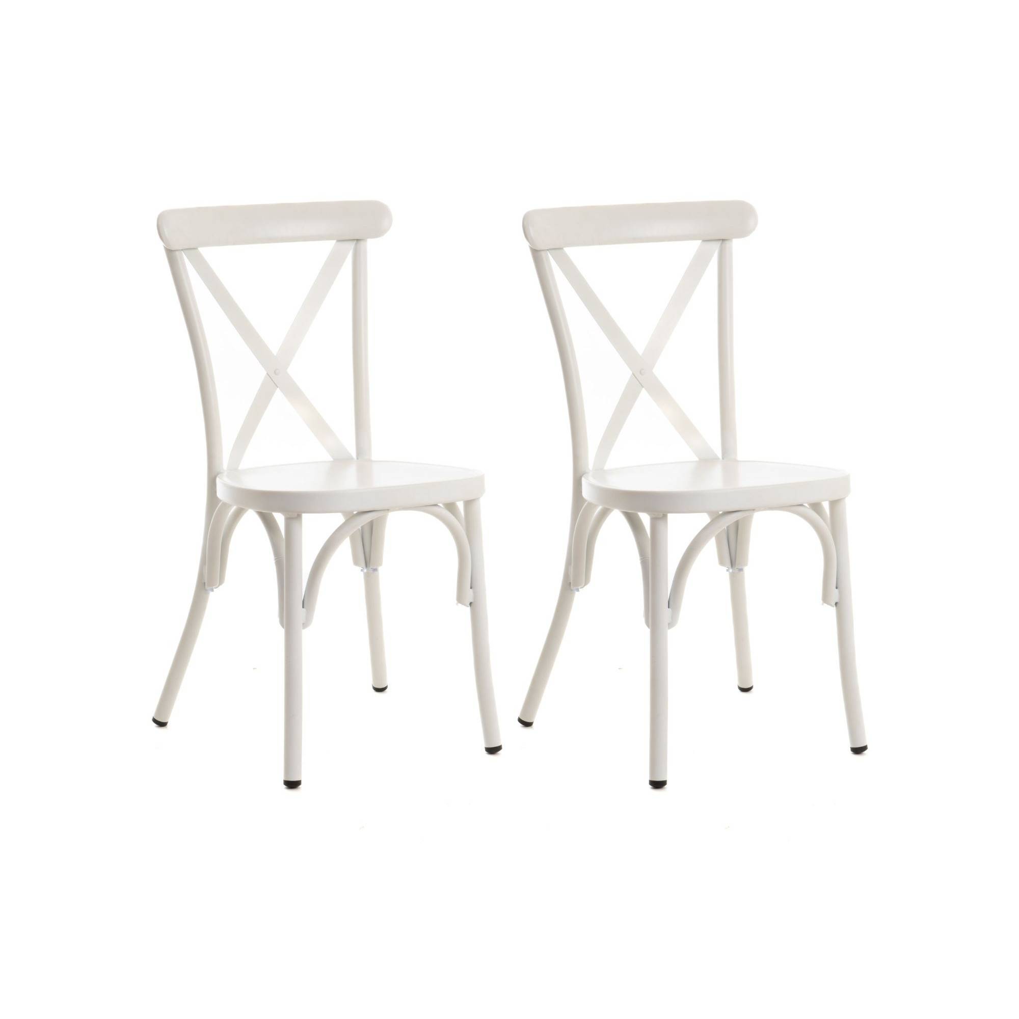 Autre - Chaise de jardin bistrot empilable en aluminium (lot de 2) - DAHLIA - Image 1