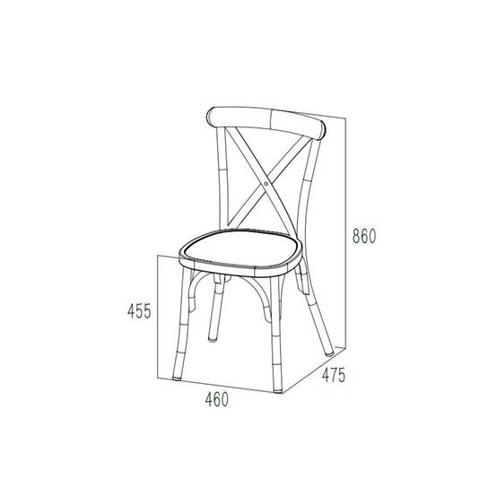Autre - Chaise de jardin bistrot empilable en aluminium (lot de 2) - DAHLIA - Image 5