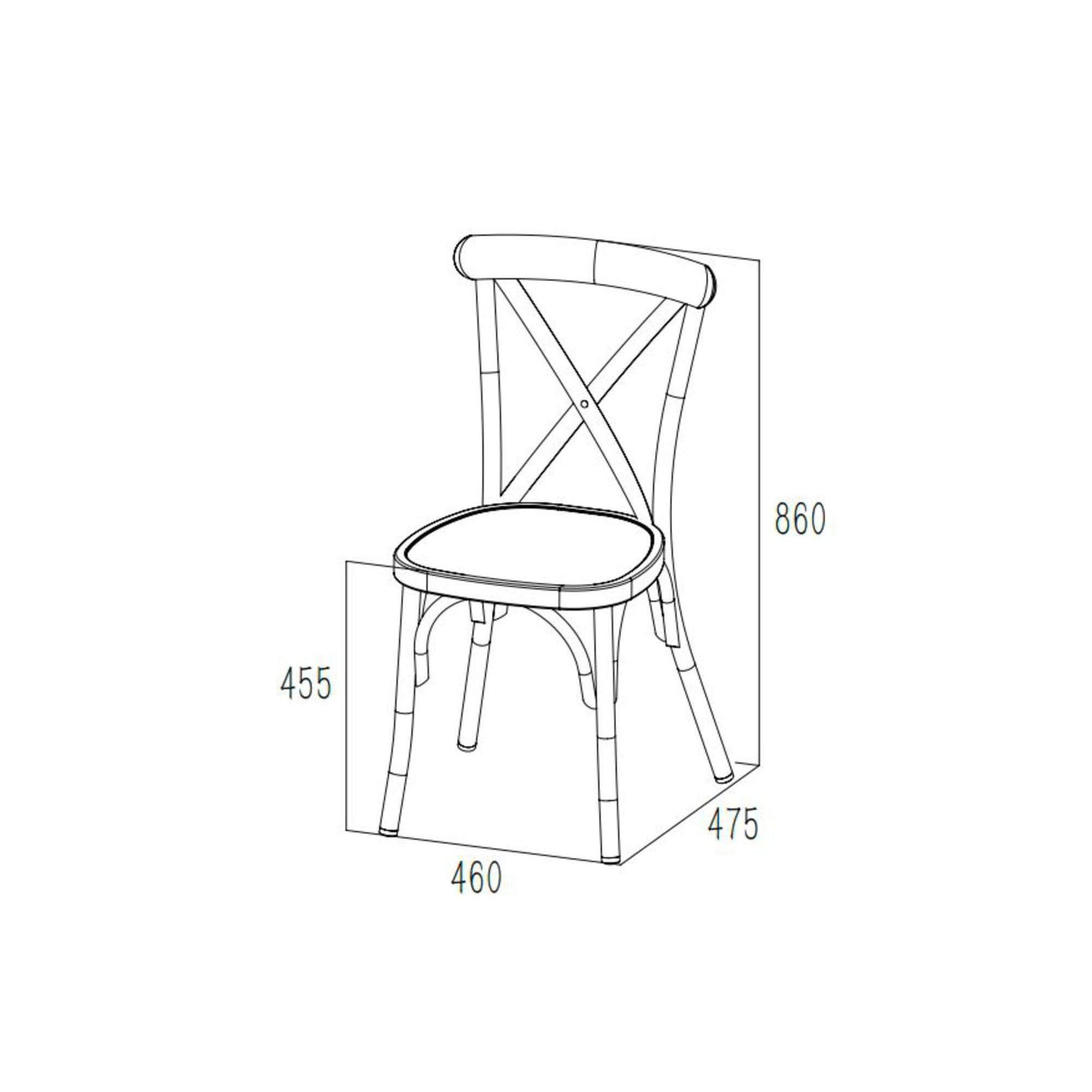 Autre - Chaise de jardin bistrot empilable en aluminium (lot de 2) - DAHLIA - Image 5