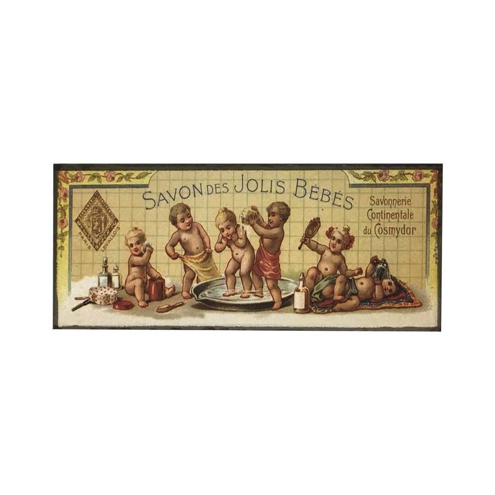 Chemin De Campagne - Plaque murale décorative vintage salle de bain fer jaune 40x15cm Chemin de campagne