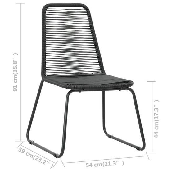 Chaises de jardin lot de 4 résine tressée noir 54 x 59 x 91 cm - PANGIVO - Image 7