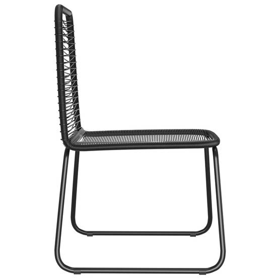 Chaises de jardin lot de 4 résine tressée noir 54 x 59 x 91 cm - PANGIVO - Image 4