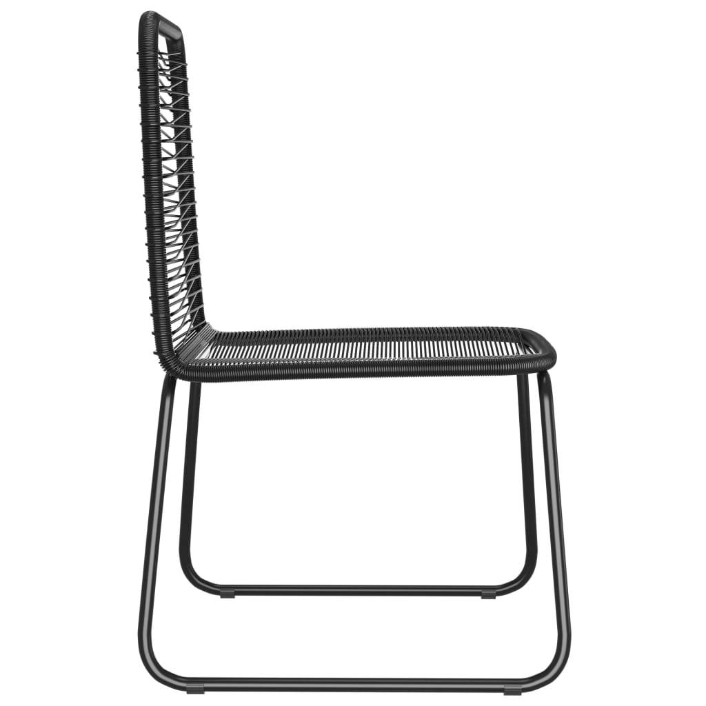 Chaises de jardin lot de 4 résine tressée noir 54 x 59 x 91 cm - PANGIVO - Image 4
