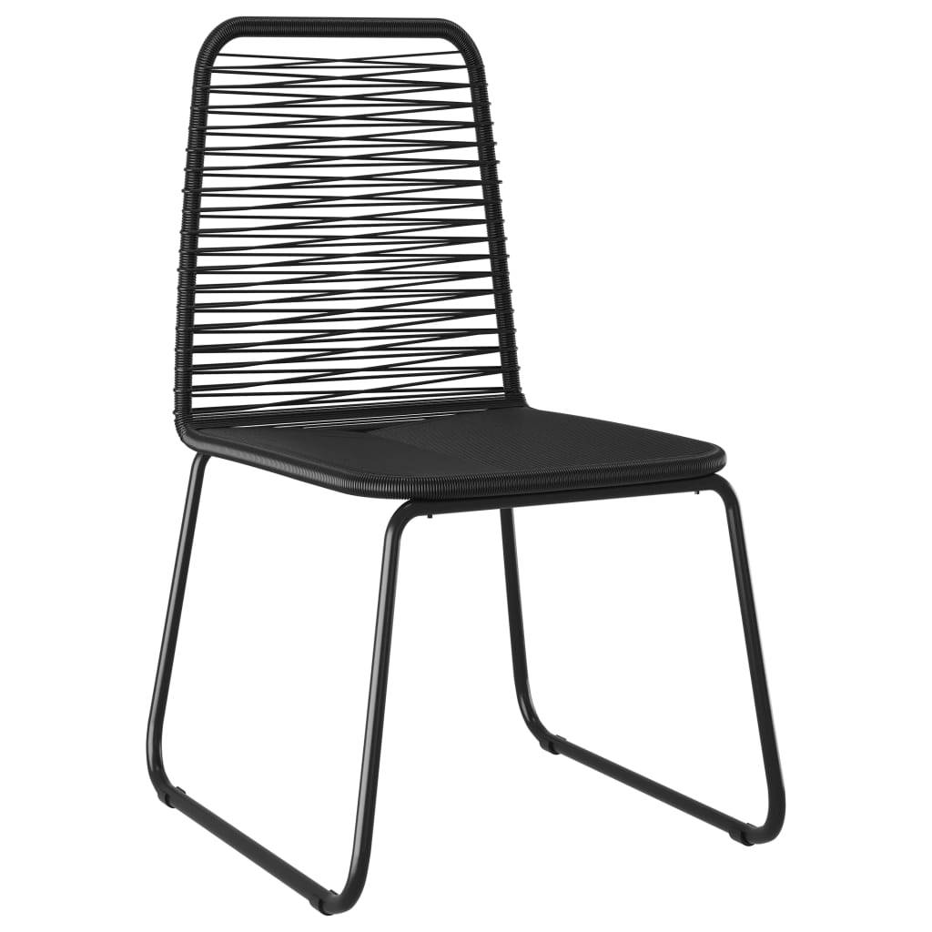 Chaises de jardin lot de 4 résine tressée noir 54 x 59 x 91 cm - PANGIVO - Image 2