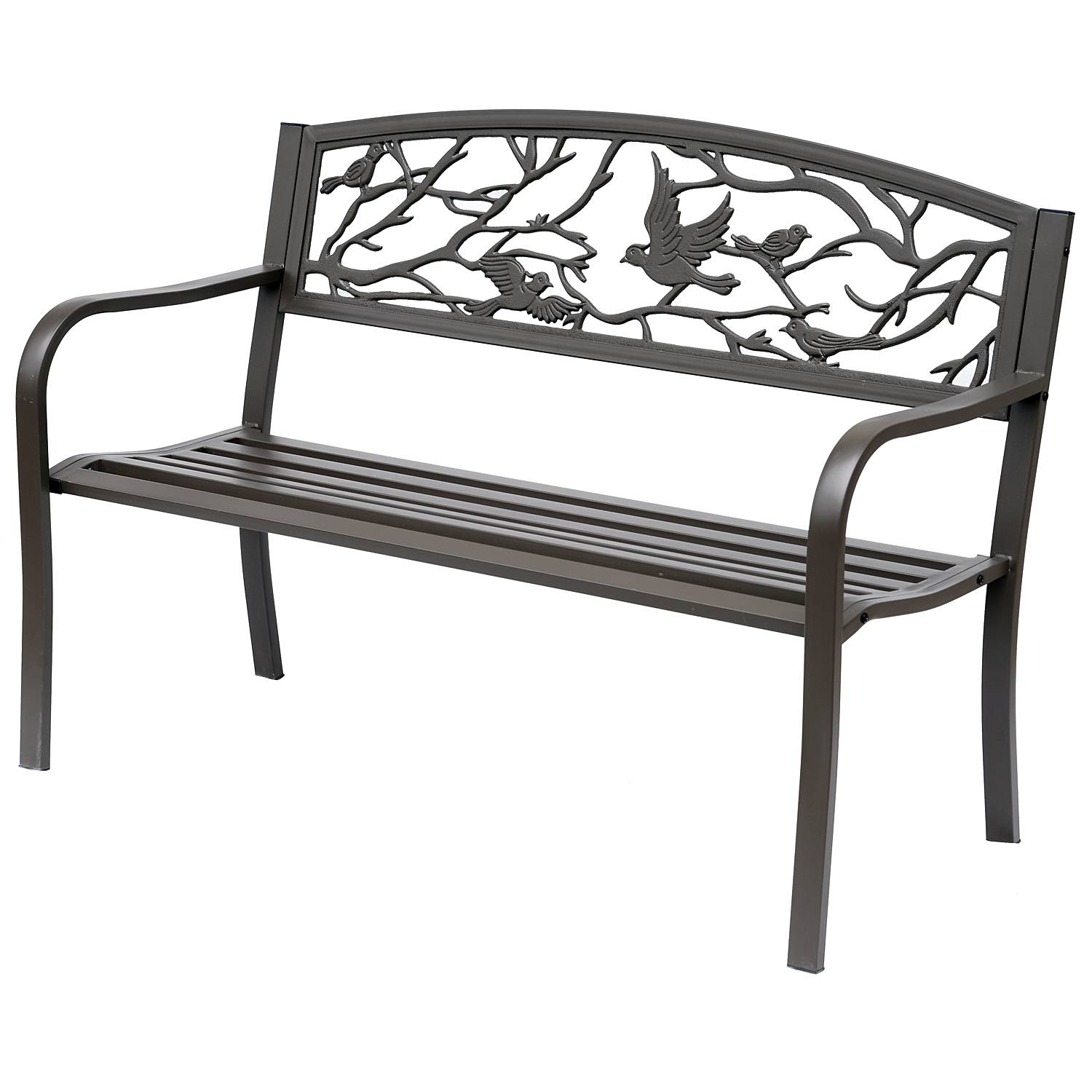 Banc de Jardin 2 Places banc extérieur jardin Style Rural Chic pour balcon terrasse patio 127 x 60 x 85 cm - Image 1