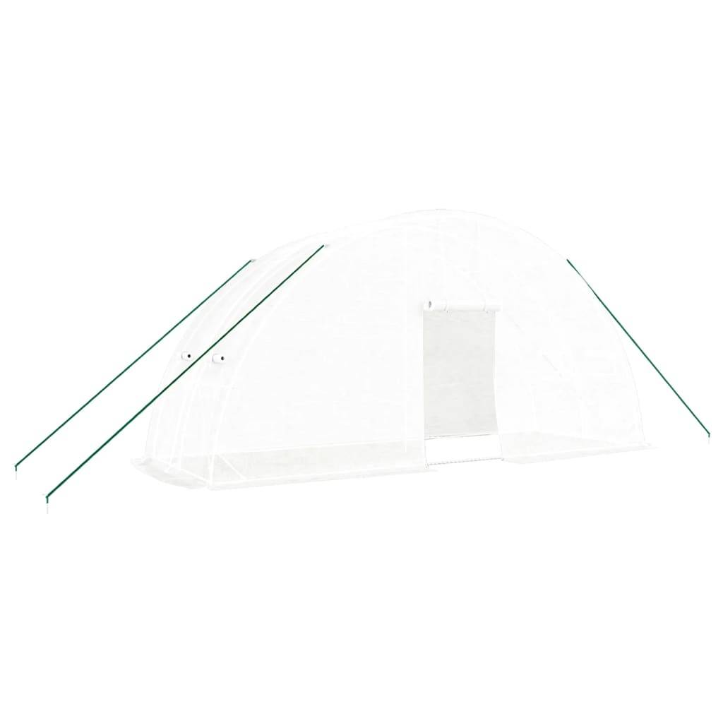 Serre de jardin 12m² - Serre de culture avec cadre en acier blanc 6x2x2,85 m MAISON CHIC - Image 2