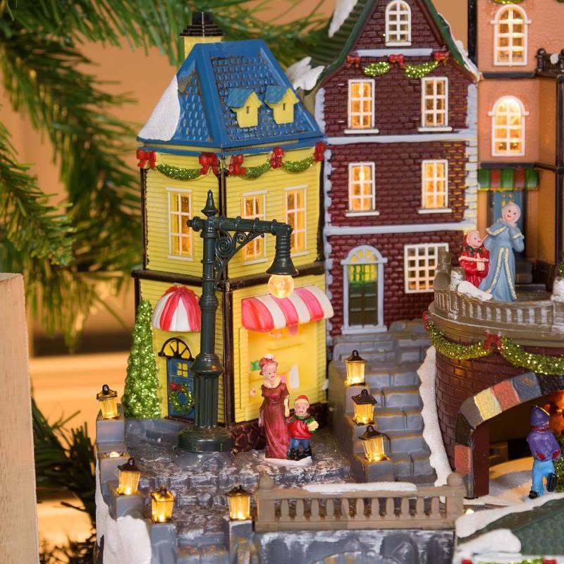 Lotti - Village de noël animé avec gare, Petit Train et Sapin de Noël Géant en Rotation et Musique à LED Lotti - Image 9