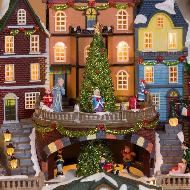 Lotti - Village de noël animé avec gare, Petit Train et Sapin de Noël Géant en Rotation et Musique à LED Lotti - Image 6