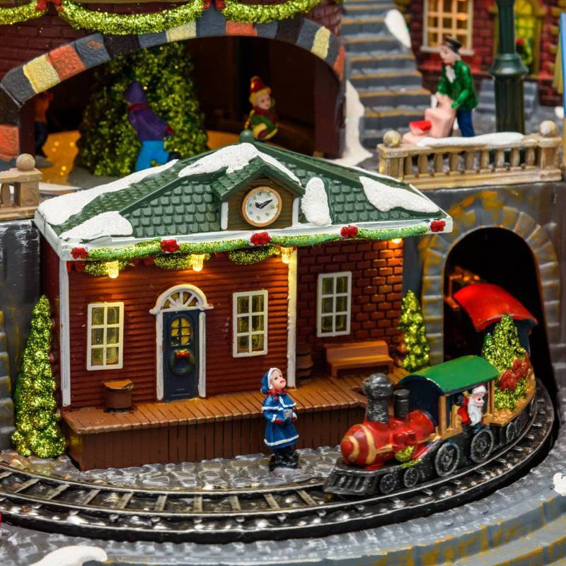 Lotti - Village de noël animé avec gare, Petit Train et Sapin de Noël Géant en Rotation et Musique à LED Lotti - Image 5
