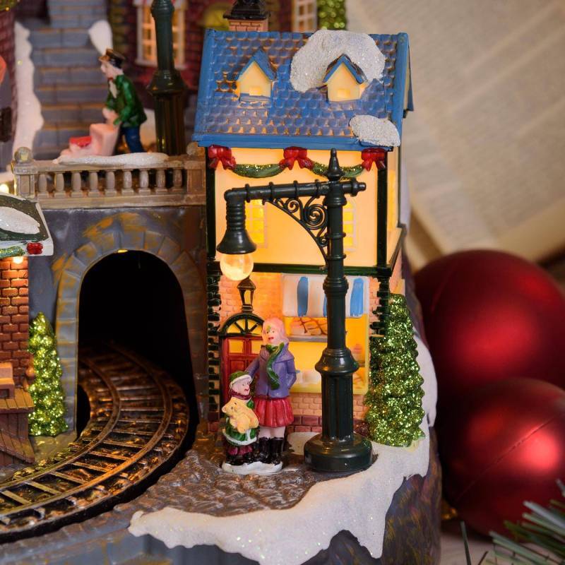Lotti - Village de noël animé avec gare, Petit Train et Sapin de Noël Géant en Rotation et Musique à LED Lotti - Image 7