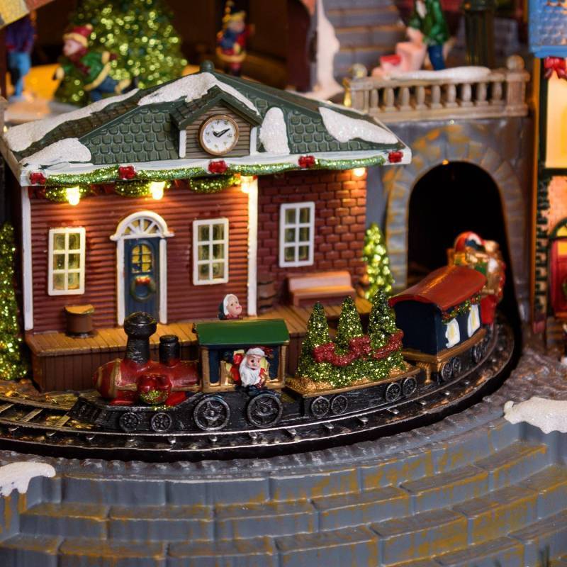 Lotti - Village de noël animé avec gare, Petit Train et Sapin de Noël Géant en Rotation et Musique à LED Lotti - Image 8