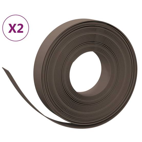 Bordure jardin polyéthylène aménagement extérieur délimitation 10mx10cm brun - ComfortXL Outdoor Living - Image 2