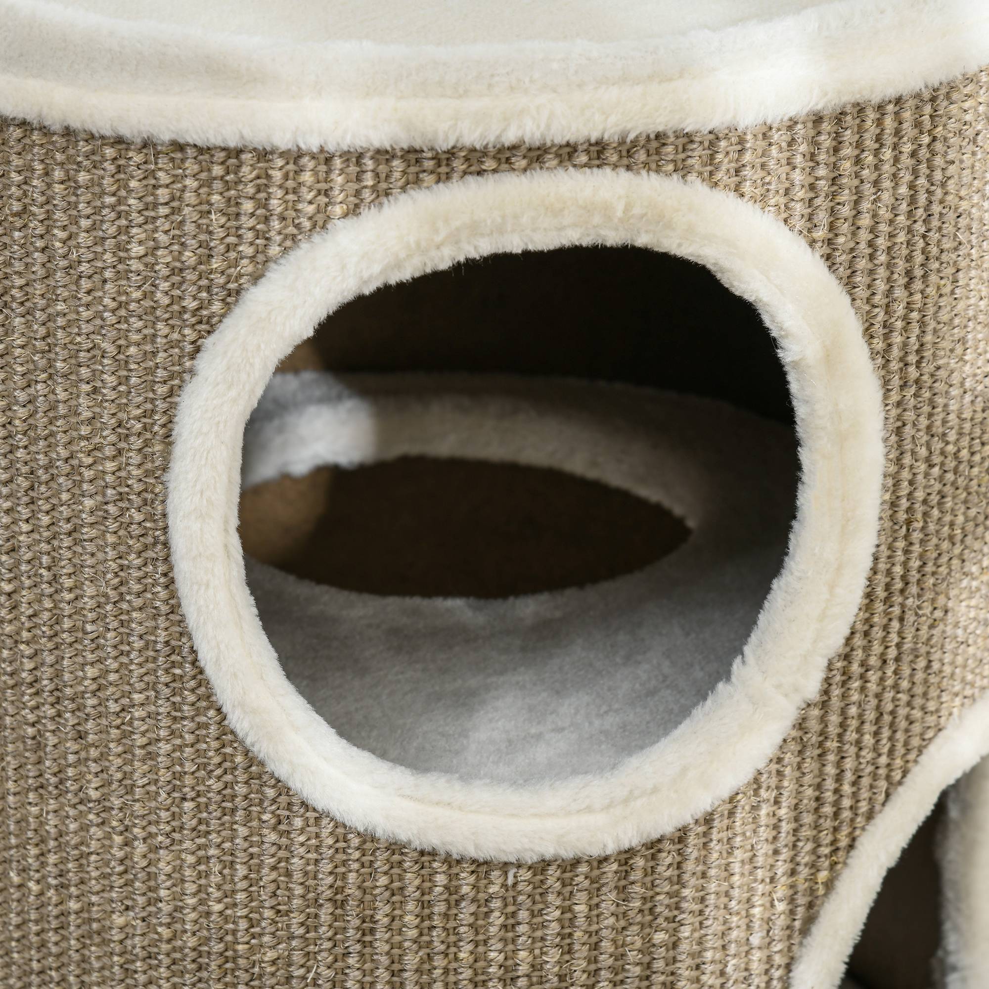 Sans Marque - Tonneau à griffer, peluche douce, tapis sisal, Ø38x70H cm, Marron - Image 9