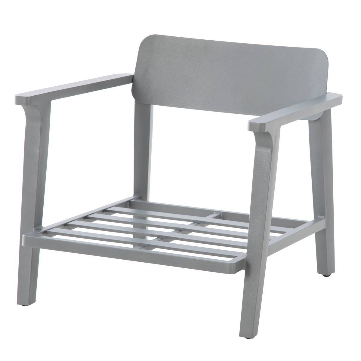 Hesperide - Fauteuil de salon de jardin "Pulpy" gris quartz en aluminium traité époxy Hespéride - Image 2
