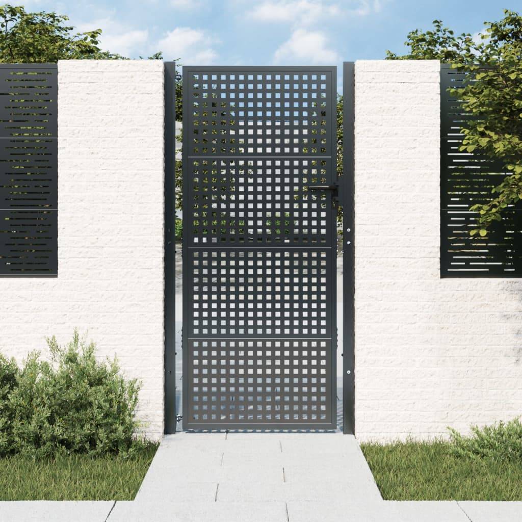 ComfortXL - Portail Haut Acier Panneau Perforé Design Opaque pour Clôture Résidentielle Anthracite 105x200 cm – ComfortXL Outdoor Living