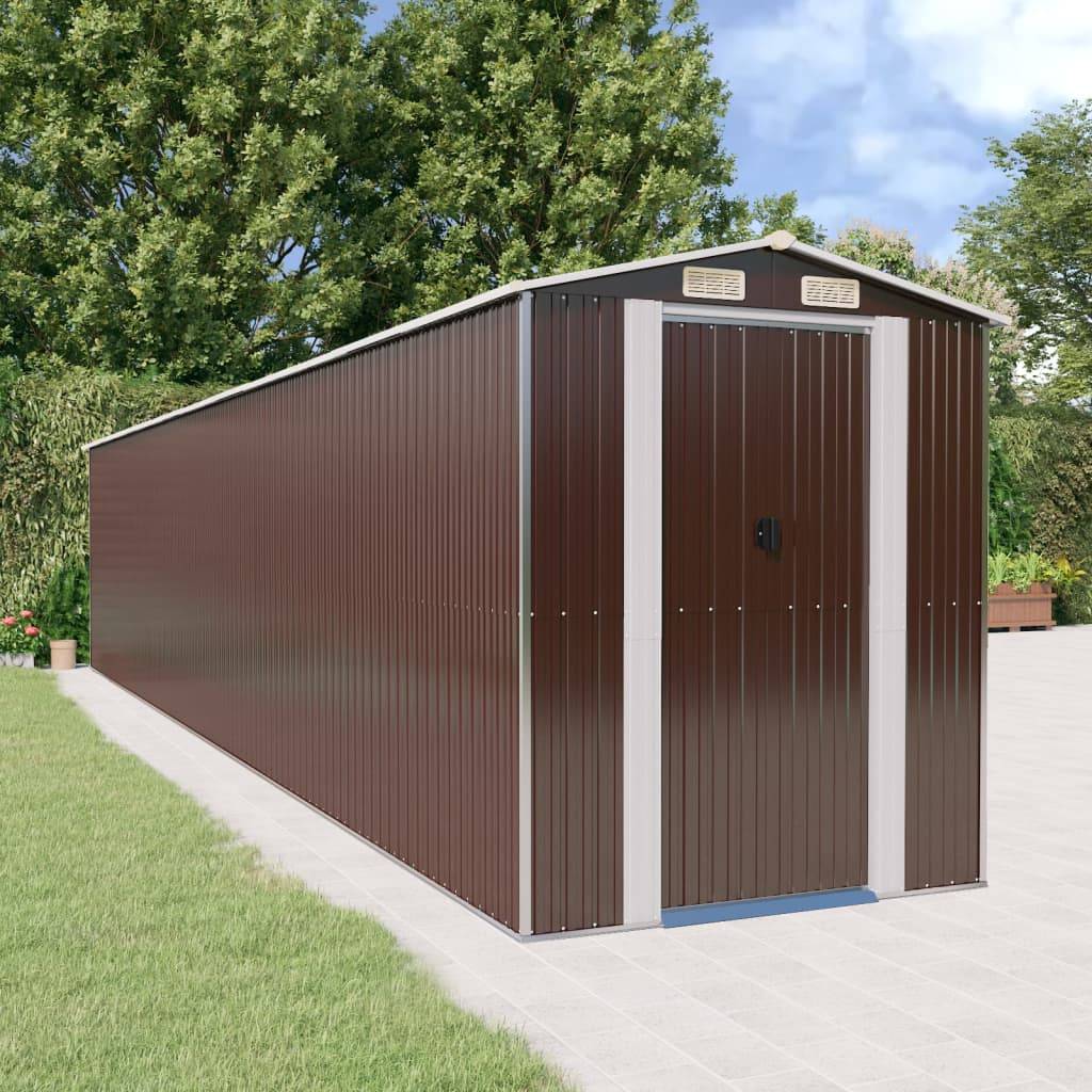 Vidaxl - Abri de jardin Marron foncé 192x1021x223 cm Métal galvanisé vidaXL 3147470 - Image 1
