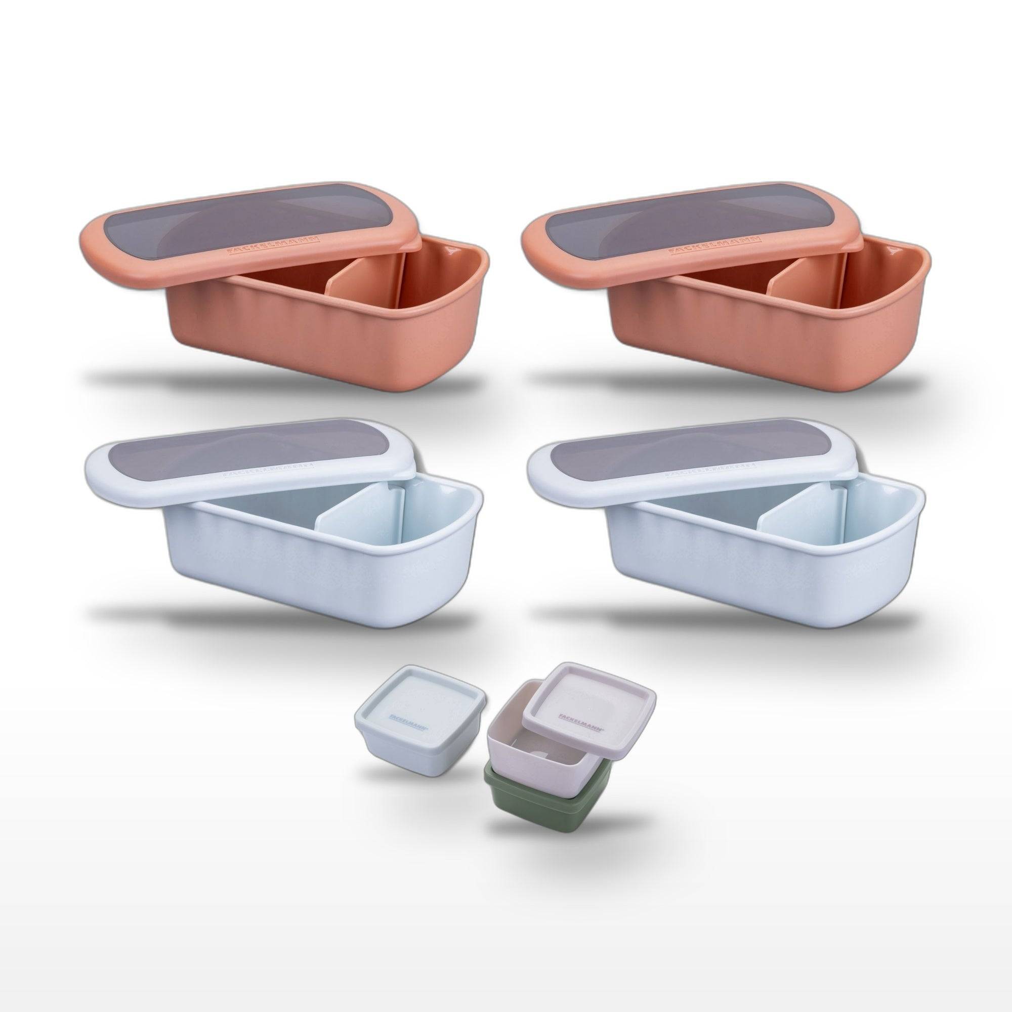 Lot de 4 lunchbox 1L avec 3 boites à sauce Fackelmann Storage - Image 1