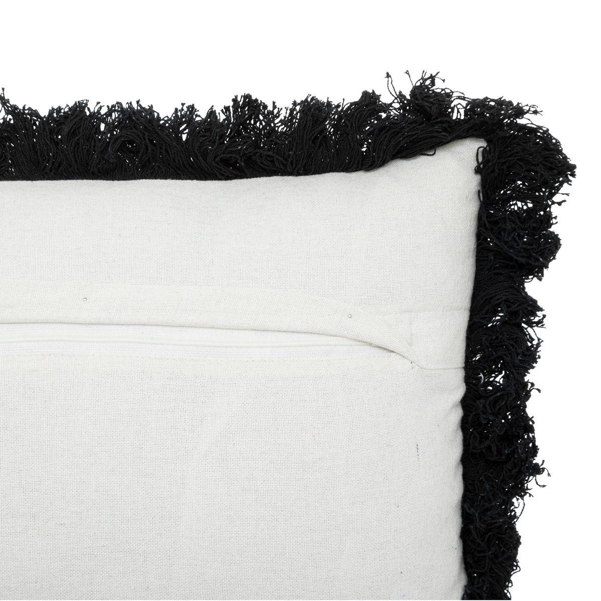 Coussin décoratif Blanc & Noir motifs colorés en bouclettes de Coton 40 x 40 cm - Image 2