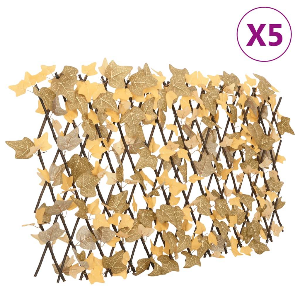Treillis de feuille d'érable artificiel PVC bois orange 70 x 30 cm - PANGIVO - Image 1
