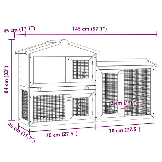 ComfortXL - Clapier extérieur en bois 2 niveaux pour jardin Rouge et Blanc 145cm – ComfortXL Outdoor Living - Image 7