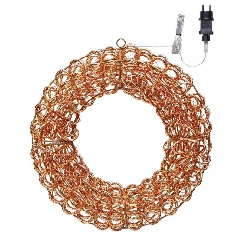 Lotti - Couronne lumineuse ø40cm Rose Gold 400 MicroLED blanc chaud fixe & scintillant IP44 métal Lotti - Image 3