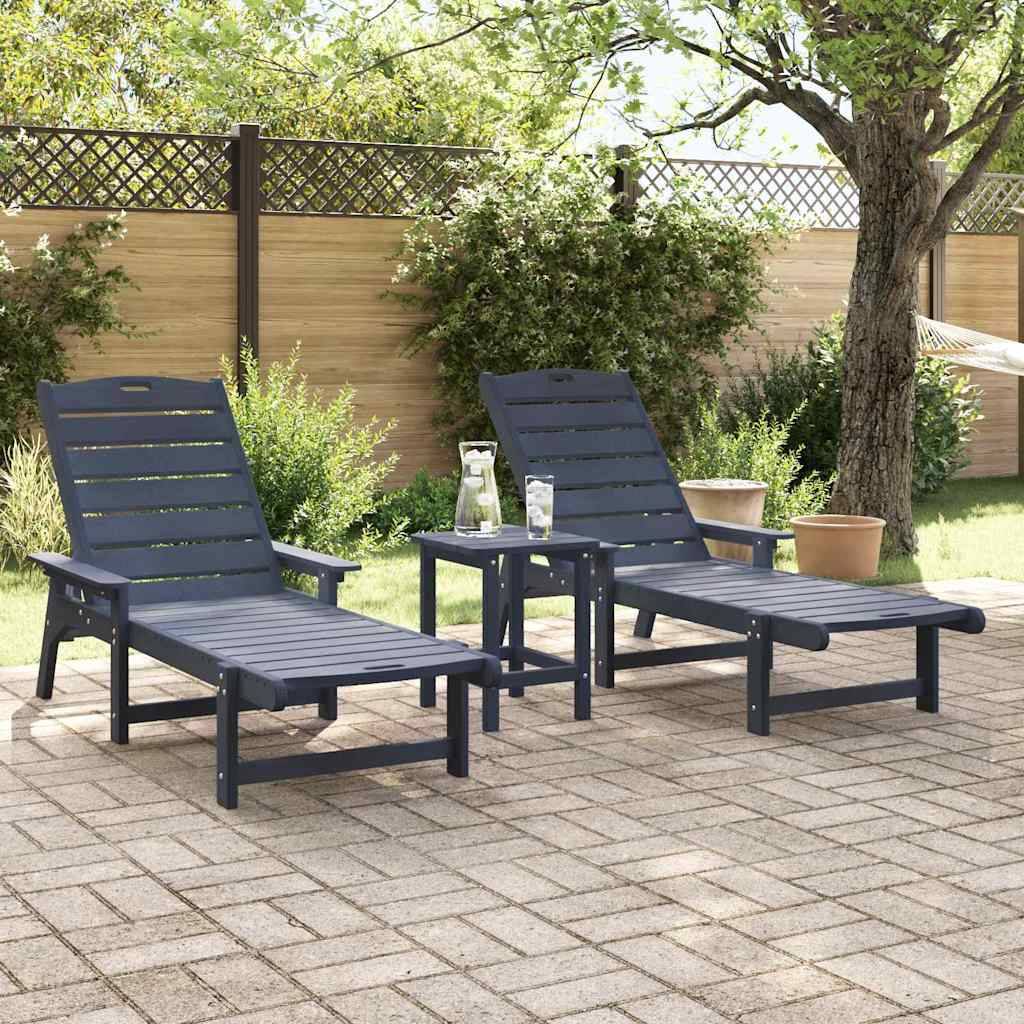 Vidaxl - Transat 3 pc Polyéthylène Bleu marine vidaXL 3335855 - Image 5