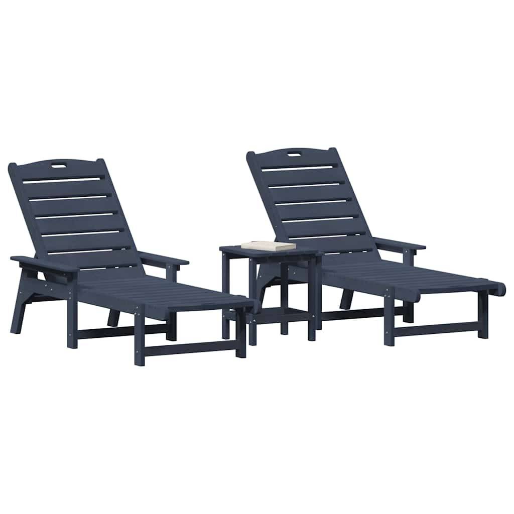 Vidaxl - Transat 3 pc Polyéthylène Bleu marine vidaXL 3335855 - Image 4