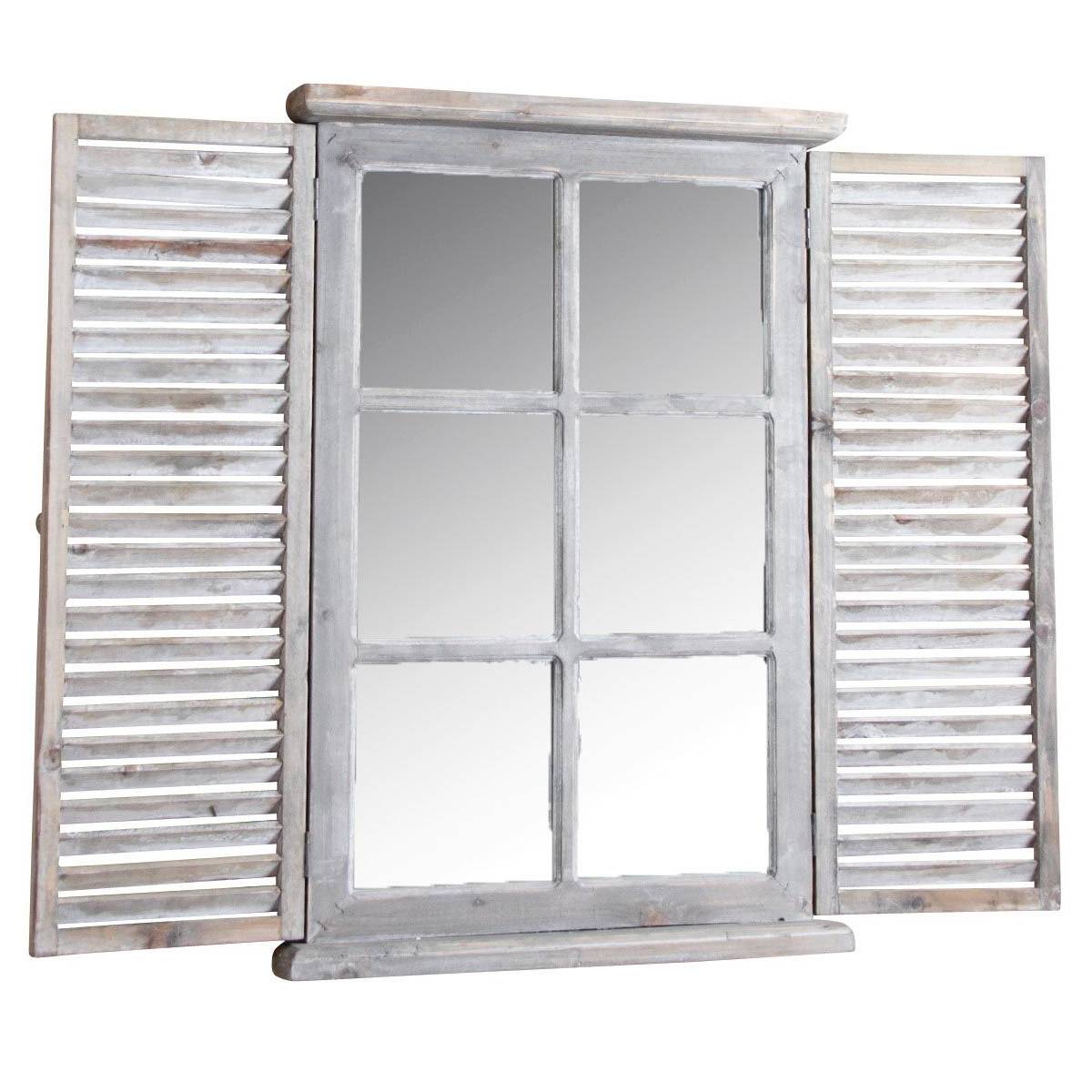 Aubry Gaspard - Miroir en bois teinté vieilli 87 x 7 x 71 cm - Image 1