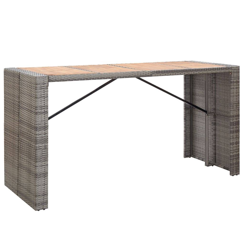 Vidaxl - Ensemble de bar d'extérieur 9 pcs poly rotin bois d'acacia Gris vidaXL 49567 - Image 8