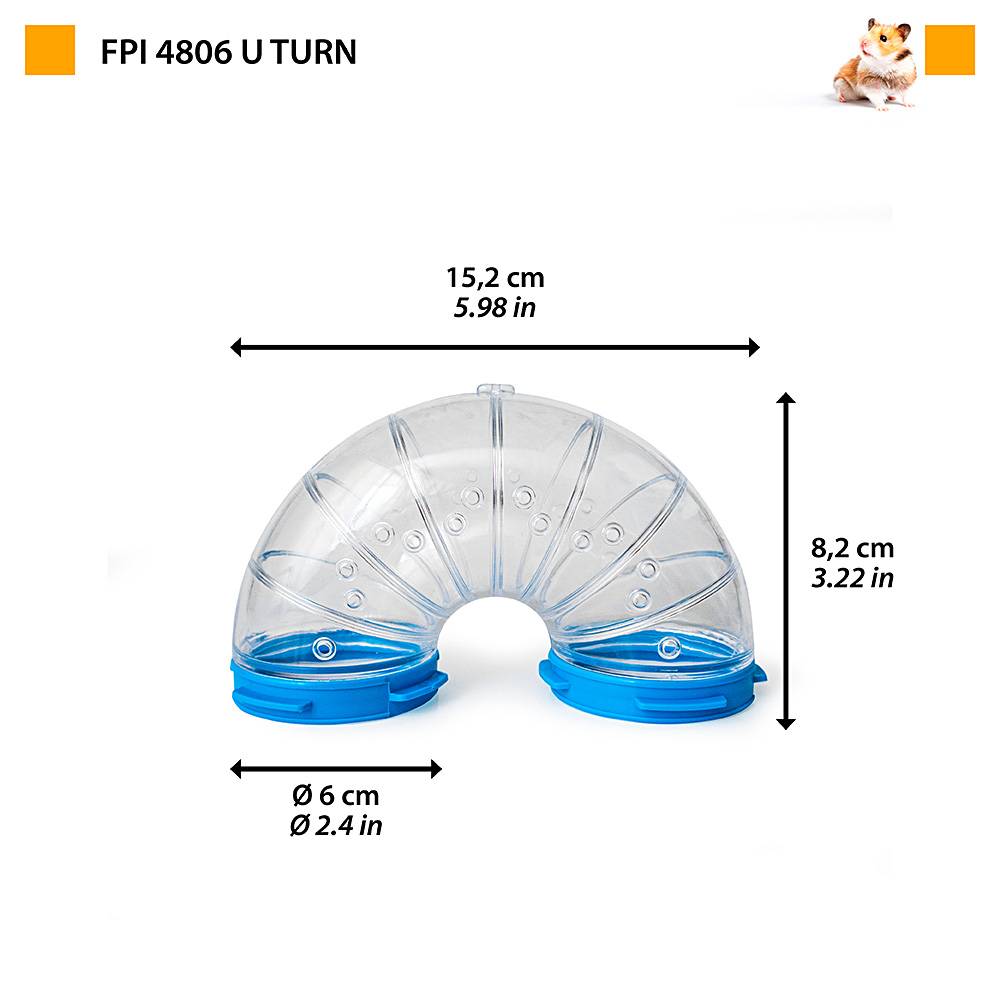 Ferplast - Accessoires pour rongeurs Ferplast Tube FPI 4806 U TURN Couleurs multiples hamsters - Image 2