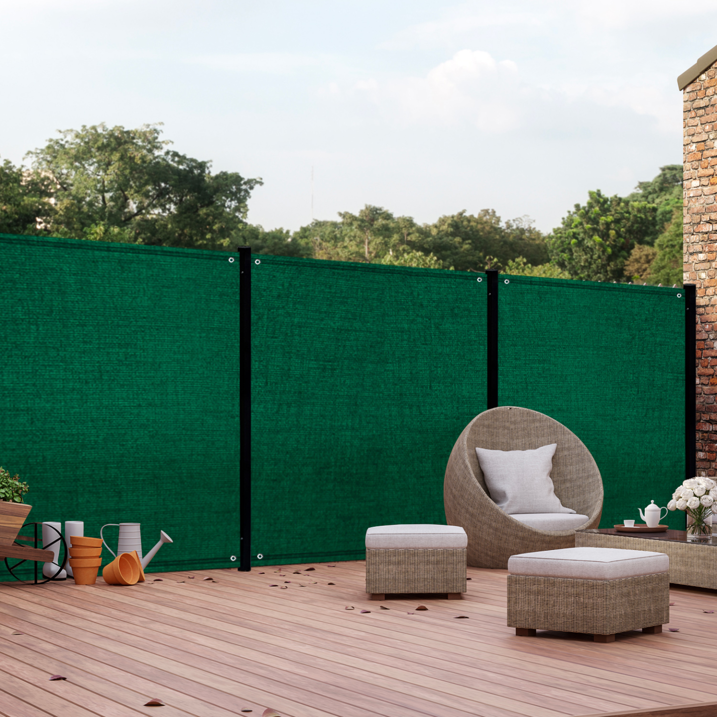 Brise vue occultant 1,5 x 10 M vert 400 gr/m² haut de gamme - Image 1