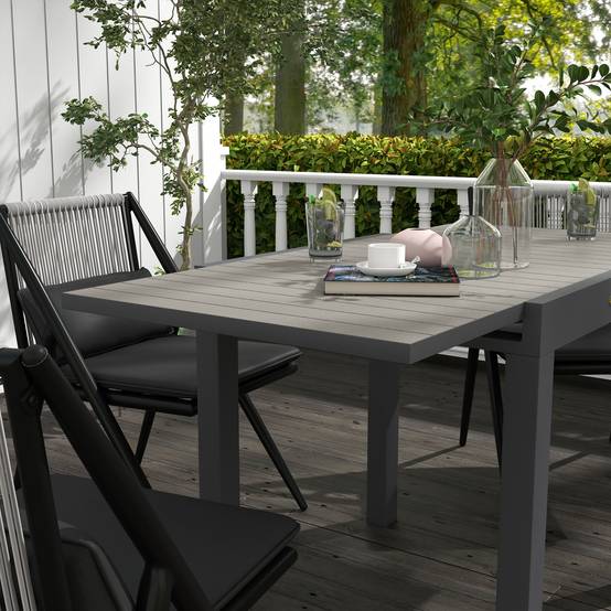 ComfortXL - Table de jardin extensible aluminium gris 81-162 x 80 x H75 cm 4-6 personnes - ComfortXL Outdoor Living - Image 10