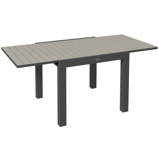ComfortXL - Table de jardin extensible aluminium gris 81-162 x 80 x H75 cm 4-6 personnes - ComfortXL Outdoor Living - Image 1