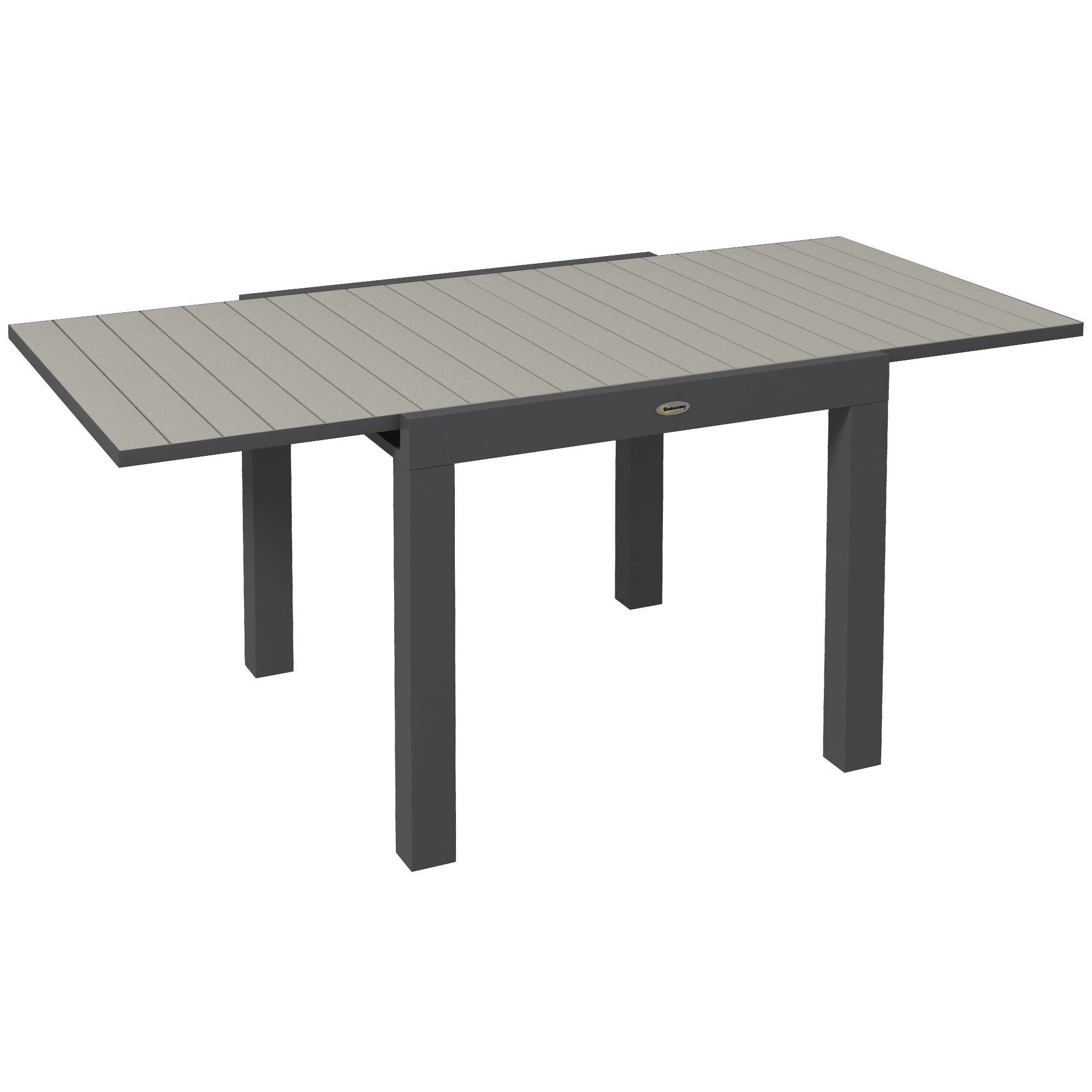 ComfortXL - Table de jardin extensible aluminium gris 81-162 x 80 x H75 cm 4-6 personnes - ComfortXL Outdoor Living