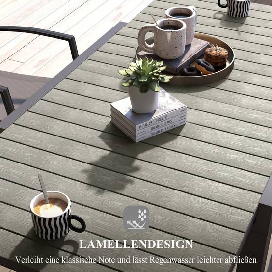 ComfortXL - Table de jardin extensible aluminium gris 81-162 x 80 x H75 cm 4-6 personnes - ComfortXL Outdoor Living - Image 8