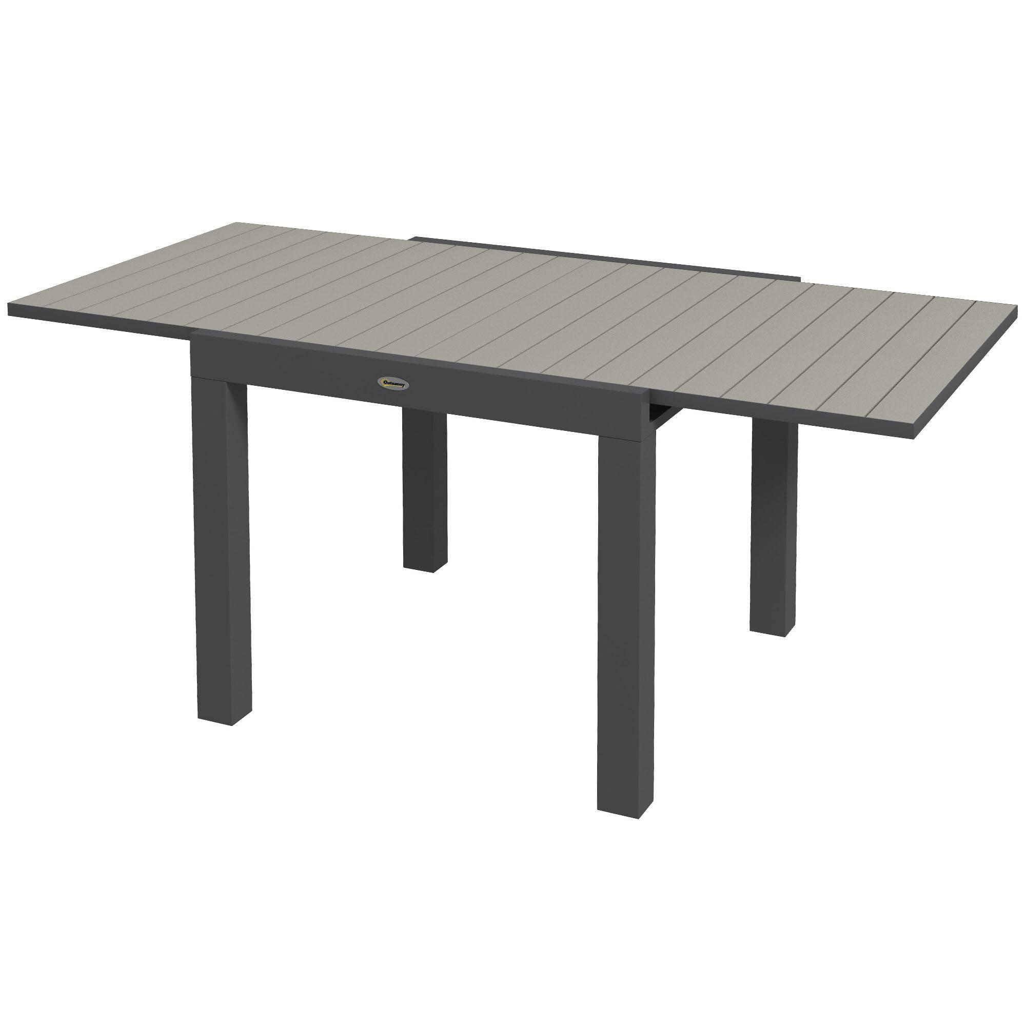 ComfortXL - Table de jardin extensible aluminium gris 81-162 x 80 x H75 cm 4-6 personnes - ComfortXL Outdoor Living - Image 2