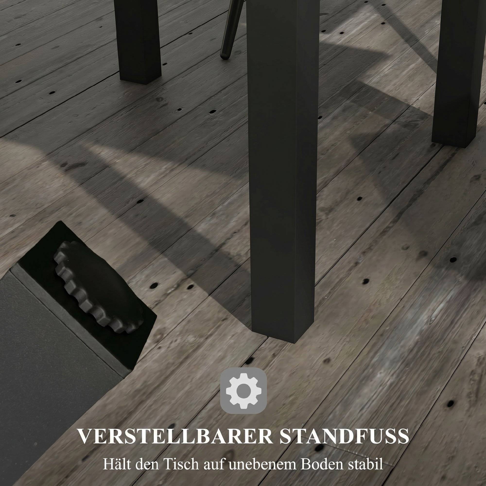 ComfortXL - Table de jardin extensible aluminium gris 81-162 x 80 x H75 cm 4-6 personnes - ComfortXL Outdoor Living - Image 9