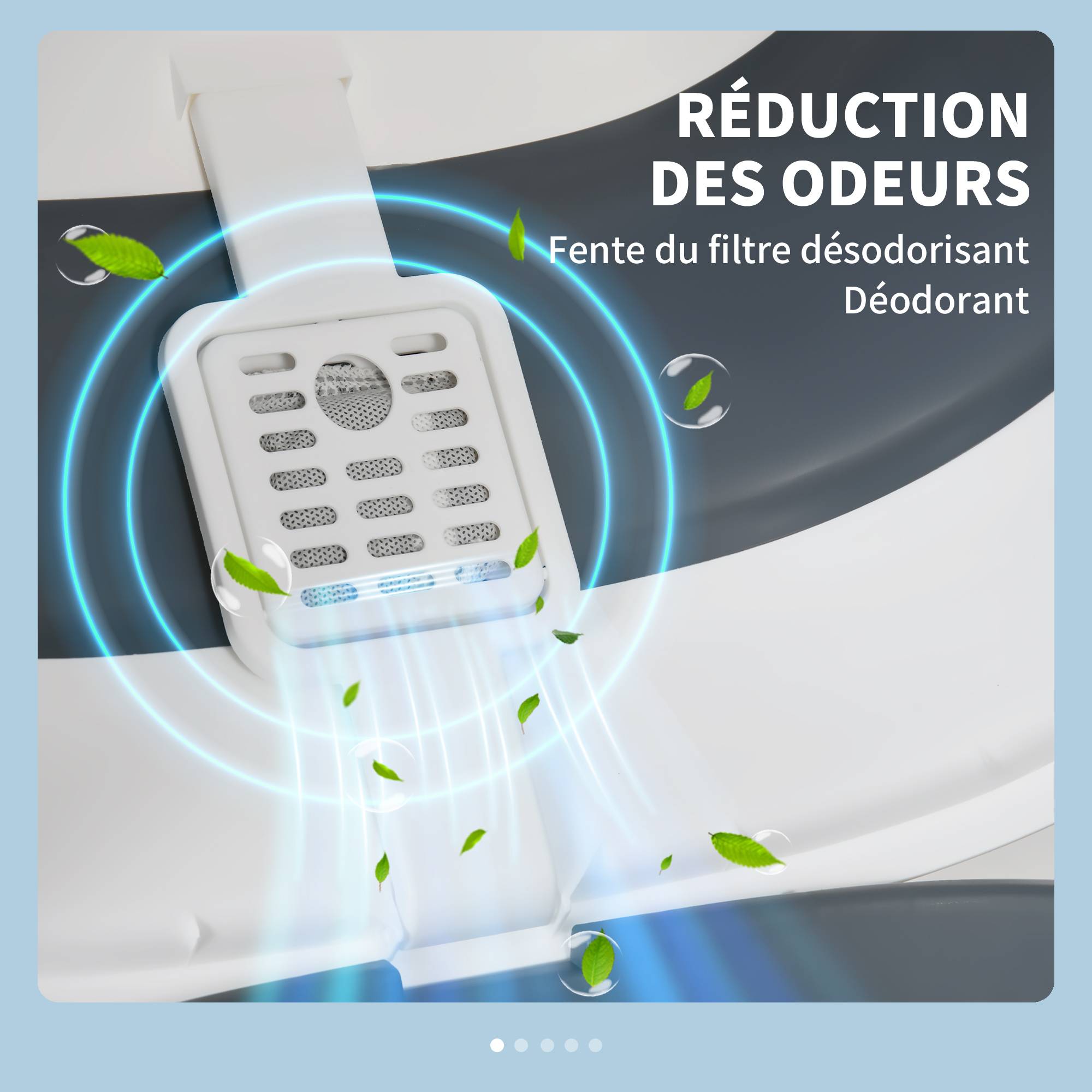 Sans Marque - Maison de toilette pour chat pliable porte battante lucarne + pelle fournis 52 x 41 x 38 cm gris blanc - Image 5