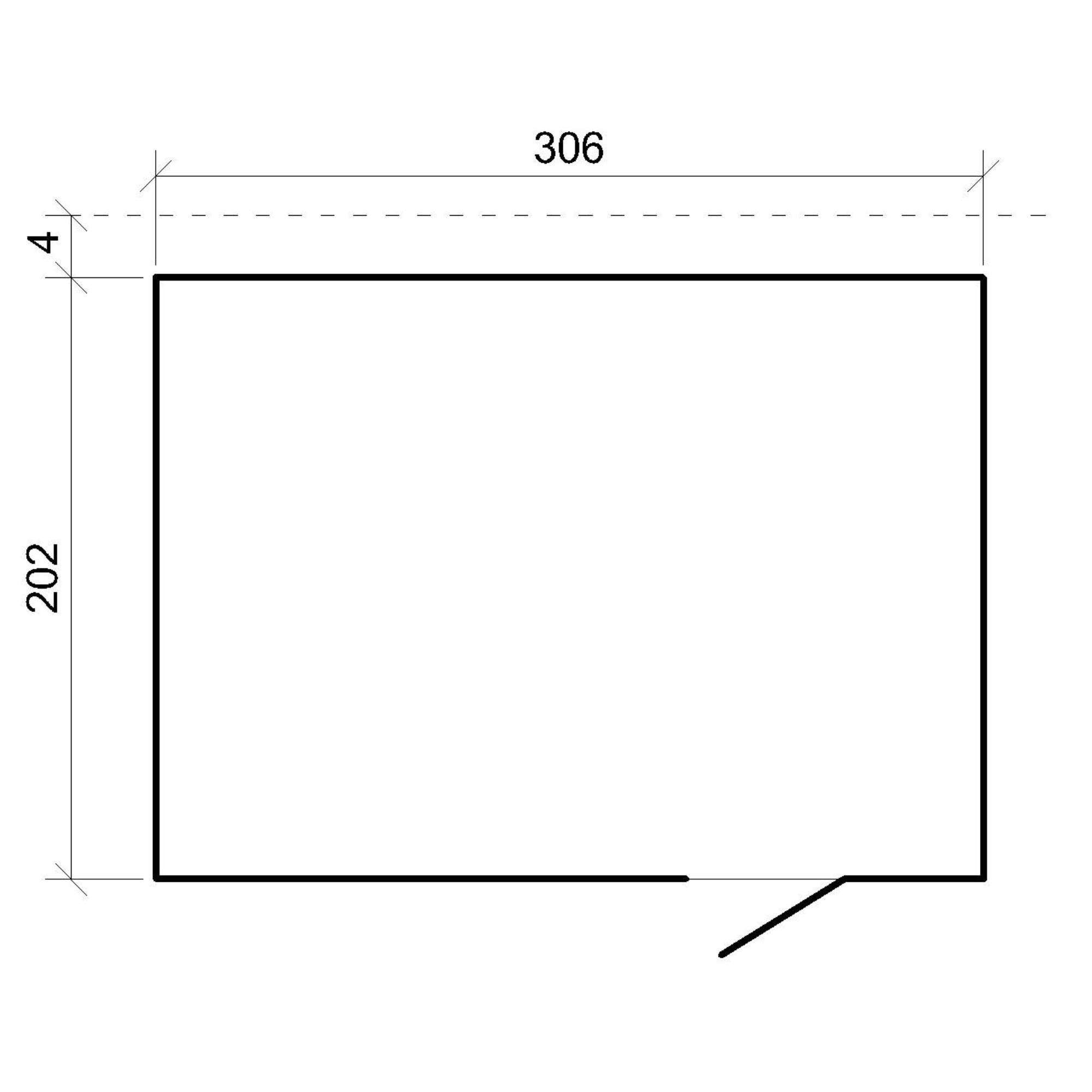 Timbela - Abri de jardin en bois 6,18 m² / 202x306xH216 cm - avec sol traité - Timbela M326F1+M326G - Image 6